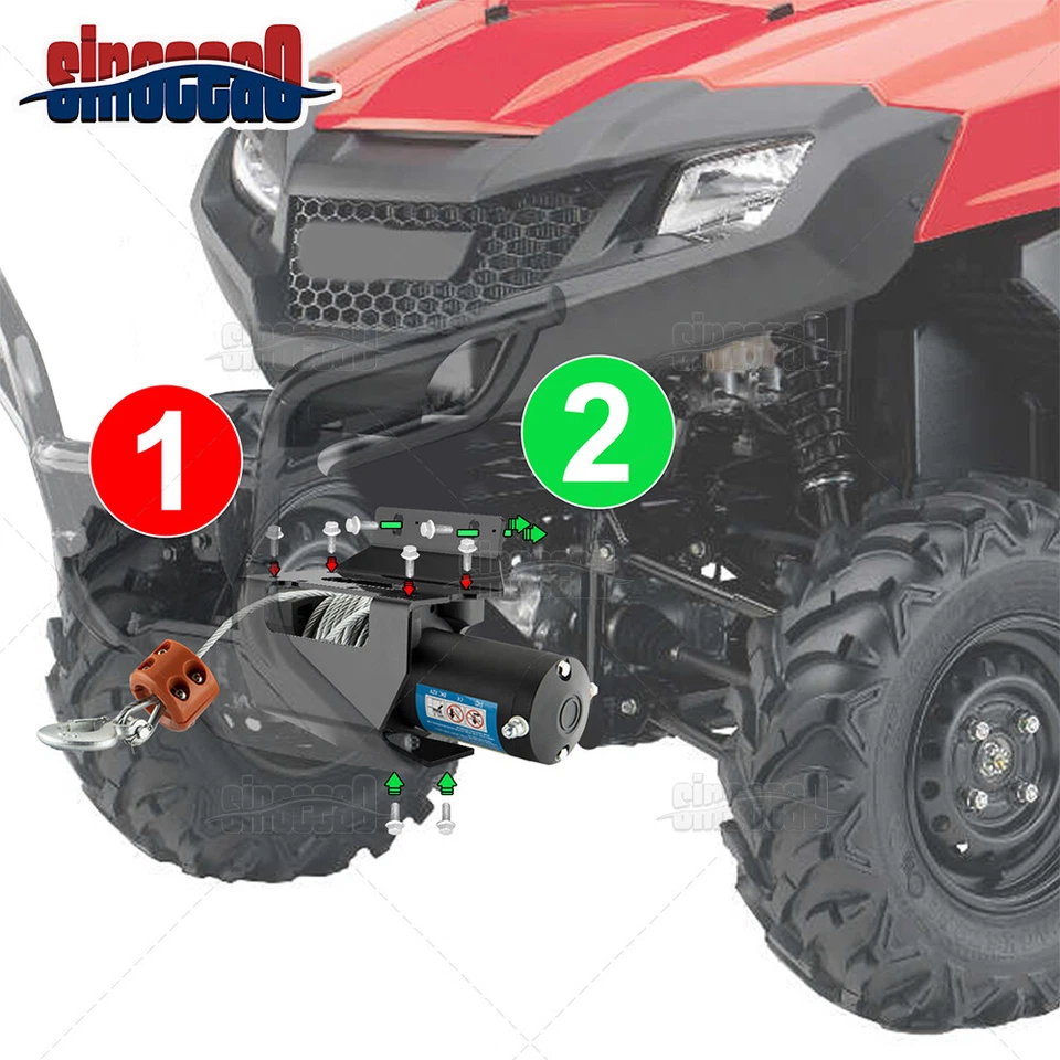 Kit de placa de montaje de cabrestante de parachoques delantero negro para Honda Pioneer 1000/1000-5 2016-2025 Foto 2 de 4