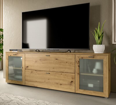 TV-Lowboard Artisan Eiche TV Unterteil mit Komforthöhe 180 x 62 cm Dante