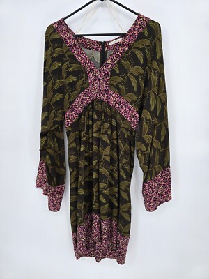 rachel green kimono dress 3/4 Sleeve Shift Dress in Emerald/Blue Herringbone - Angela