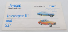 1973 Jensen Handmade Cars Vintage Sales Brochure Interceptor III damaged RARE