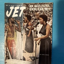 Vintage Jet Magazine Sept 14 1972, Isaac Hayes & Staple Singers on Stage