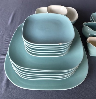 Vintage Franciscan Ware Turquoise dinnerware lot.Made in California, USA.