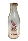Carpentier's Dairy So. Berwick, ME Glass Milk Bottle Red Lettering With Tab VTG