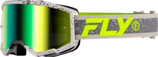 FLY RACING 37-51526 ZONE GOGGLE DARK GREY/HI-VIS W/ IRIDESCENT GRN MIRROR LENS