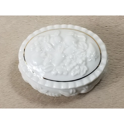 Lenox Jewelry Trinket Box 3 1/4" Color Ivory Gold Trim Year 1998 Vintage - Picture 7 of 12