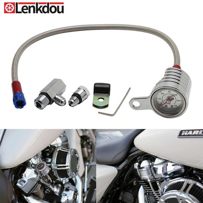 #ad Chrome Oil Pressure Gauge Kit For Harley Twin Cam Touring Road King Softail Dyna $51.89