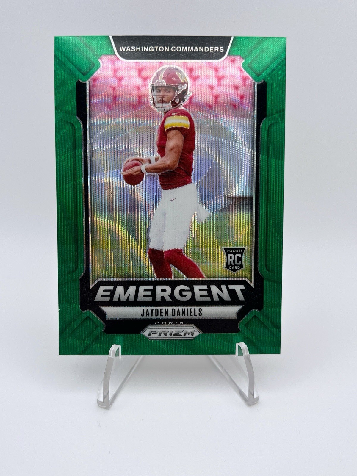 2024 Panini Prizm - Emergent JAYDEN DANIELS #2 Green Wave Prizm (RC)