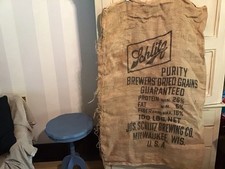 Vintage Schlitz  Grain Burlap Sack 