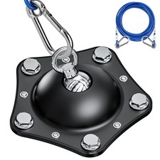 Dog Tie Out Cable and Stake for Outside Camping, 360 Swivel Dog Anchor, wit