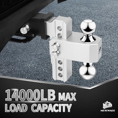 2-Inch Receiver Adjustable Trailer Hitch - Heavy Duty Tow Hook with 6-Inch Drop