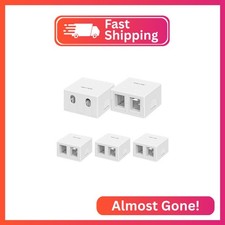 iwillink 2-Port Keystone Jack Surface Mount Box, White 5-Pack