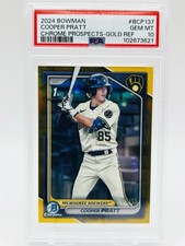 2024 Bowman - Cooper Pratt 1st True Gold Refractor 3/50 PSA 10