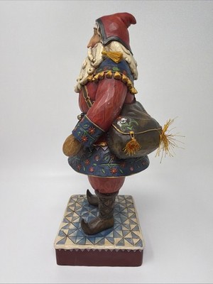 Damaged Jim Shore Heartwood Yuletide Traveler Lapland Santa