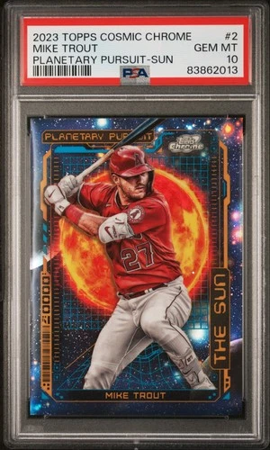 2023 Topps Cosmic Chrome - Planetary Pursuit Mike Trout #PPS-2 Sun PSA 10