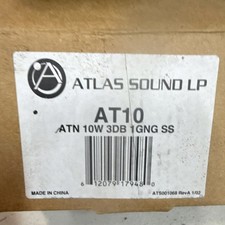 Atlas Sound LP AT10 Silver Wall Mount Volume Control Plate Audio Attenuator