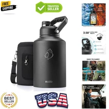 1 Gallon Water Bottle Insulated, Cold for 48 Hrs 3.58in Big Wide Mouth Leak P...