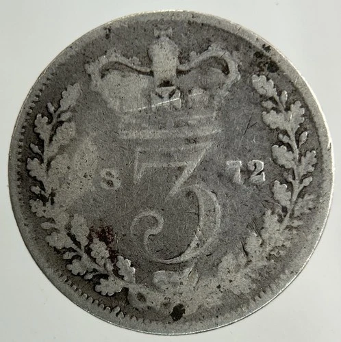 1872 Victoria Threepence — photo from the most recent tracked eBay sale