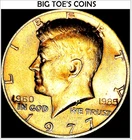 1977 GOLD PLATED KENNEDY HALF 25Y ANNIVERSARY VERY BEAUTFUL COIN FAST SHIPPING