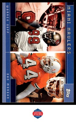 2001 Topps #TC11 Miami Maulers (Warren Sapp / Dan Morgan) Combos