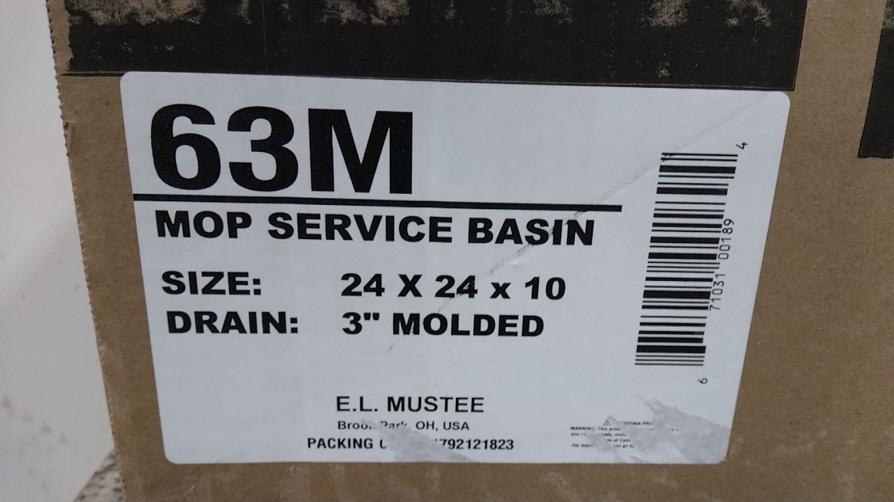 Mustee 63M 24 x 24 In Bowl Size 10 In Bowl Depth White Mop Basin