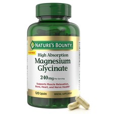 Nature’s Bounty High Absorption Magnesium Glycinate 240 120 Count (Pack of 1) 