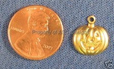 25pc Raw Brass Sm Harvest Halloween Pumpkin Charms 4564