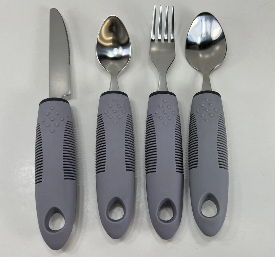 Cubiertos para artritis adaptables con peso grueso fácil agarre manos temblorosas Parkinsons Foto 2 de 4