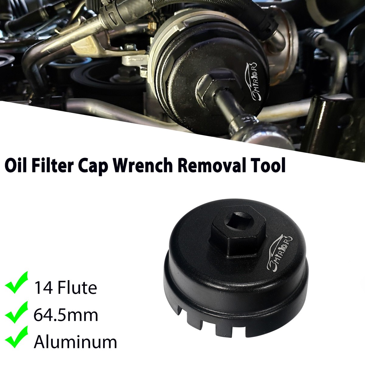Oil Filter Cap Wrench Remover Tool 14 Flutes 64mm For Toyota Prius