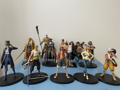 One Piece Anime Figure Lot Of  12 Luffy, Zoro, Nami, Usopp, Sabo, Roger, Shanks
