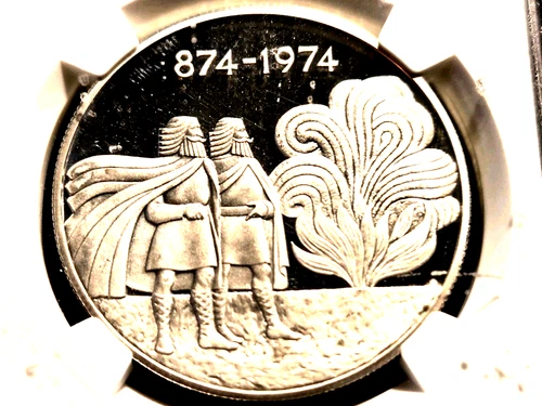 1974 ICELAND 🇮🇸 SILVER 1000K NGC CERTIFIED PF67 ULTRA CAMEO