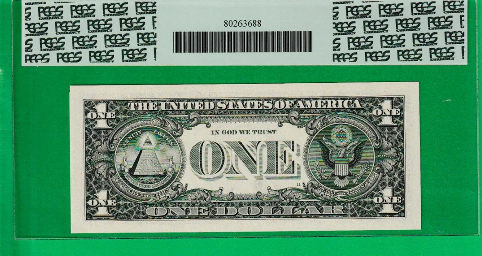 1999  $1  Federal Reserve note BIRTH YEAR Serial Numbers "" 2001 "" 1380 PCGS 68 - Image 3 of 3