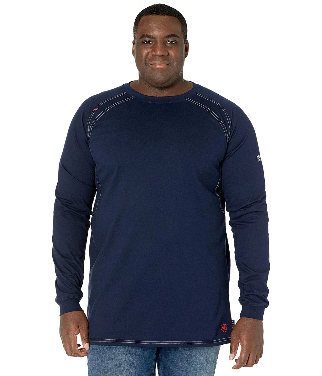 Man s Shirts Tops Ariat Big Tall FR Work Crew T Shirt eBay