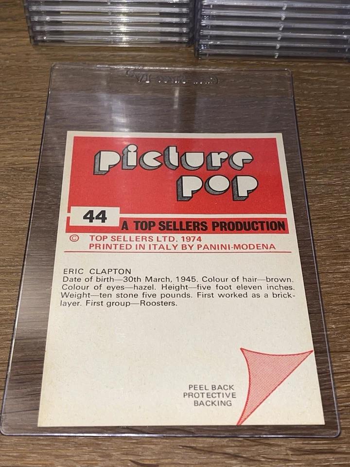 1974 Эрик Клэптон Панини 🎥 картина музыкальная карта поп стикер карта РЕДКАЯ - Изображение 2 из 2