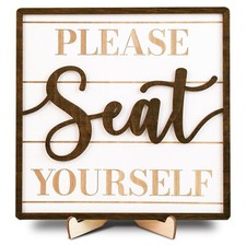 Please Seat Yourself Bathroom Sign - Farmhouse Bathroom Signs Decor, Small Ba...