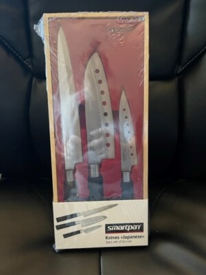 SMARTPAN  3PC. Japanese Style Chefs Knife Set Stainless Steel Sharp Knives 