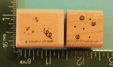 Stampin Up CONFETTI and STREAMERS / SWIRLS and DOTS Background Rubber Stamps