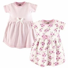Touched By Nature B�b� Coton Bio Robe, 2-Pack, Cerise Floraison