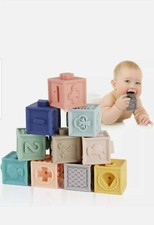 Baby Blocks Soft Building Toys Teethers 6 Months and Up 12PCS Play with Numbers