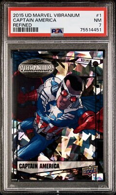 2015 UD Marvel Vibranium Refined /99 #1 Captain America PSA 7  RARE 