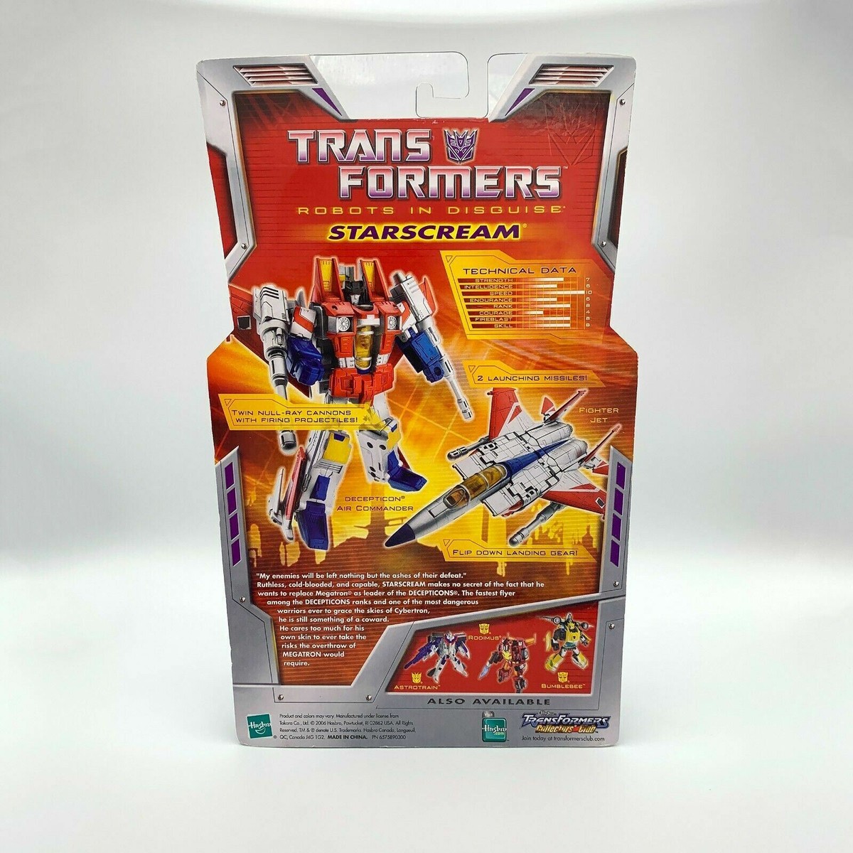 Classic Deluxe 2006 Hasbro Transformers Decepticon Starscream Toy