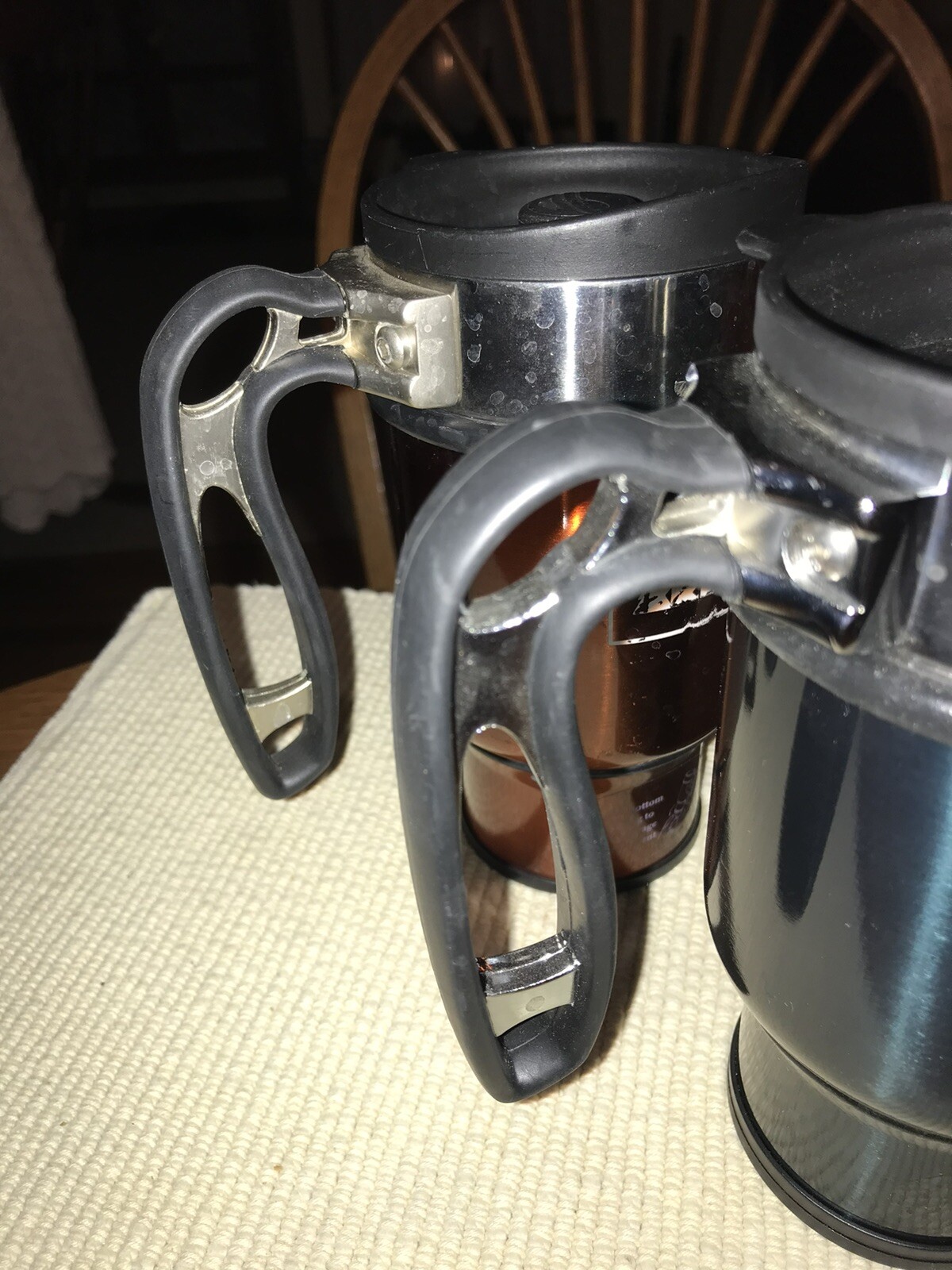 Set Of 2 REI French Press Travel Tumbler Coffee Mug Cup w/ Storage Bottom Rare