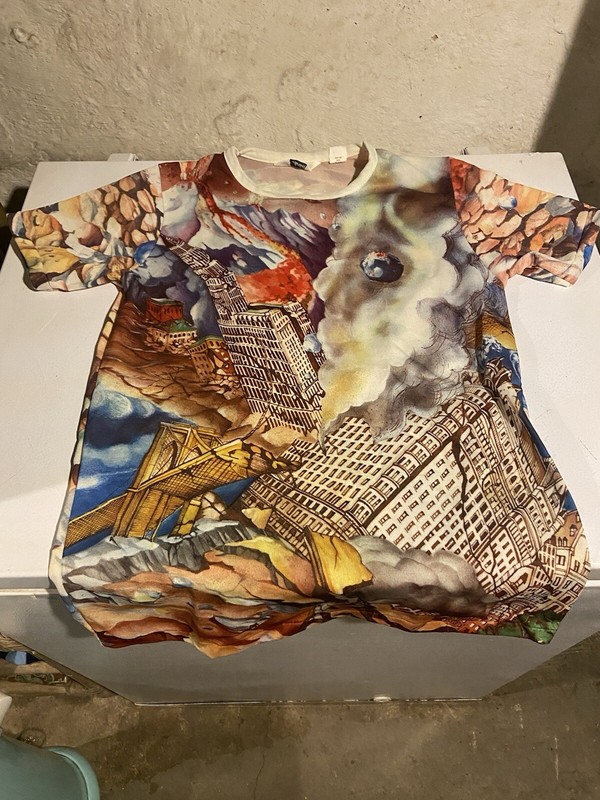 RARE CRISP 60s 70s Vintage Apocalyptic Shirt Sz S - Free Shipping! LOOK!