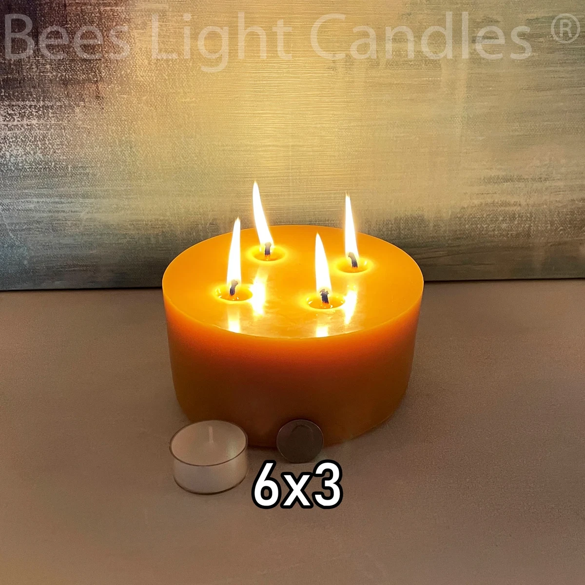 4 x 11 Beeswax Pillar Candle / Large All Natural Bees Wax Candles / Clean  Burn