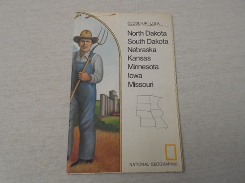 1974  MAP OF N. DAKOTA S. DAKOTA NEBRASKA KANSAS MINNESOTA IOWA MISSOURI  (49)