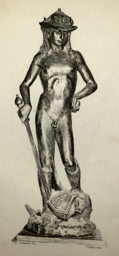 Original OLD MASTER Engraving DONATELLO & Peter HALM David