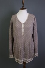GUDRUN SJODEN Gray Relaxed Long Sleeve A-Line Henley Blouson Dress