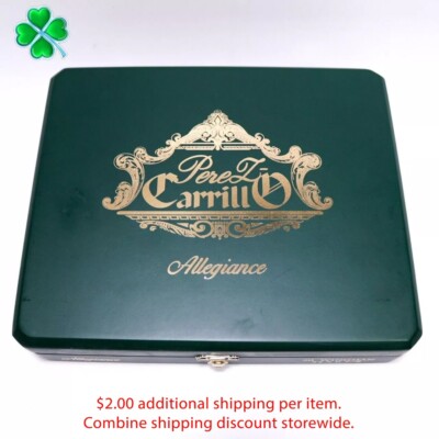 Perez Carrillo Allegiance Wingman Empty Wood Cigar Box 9.5'' x 8'' x 2''