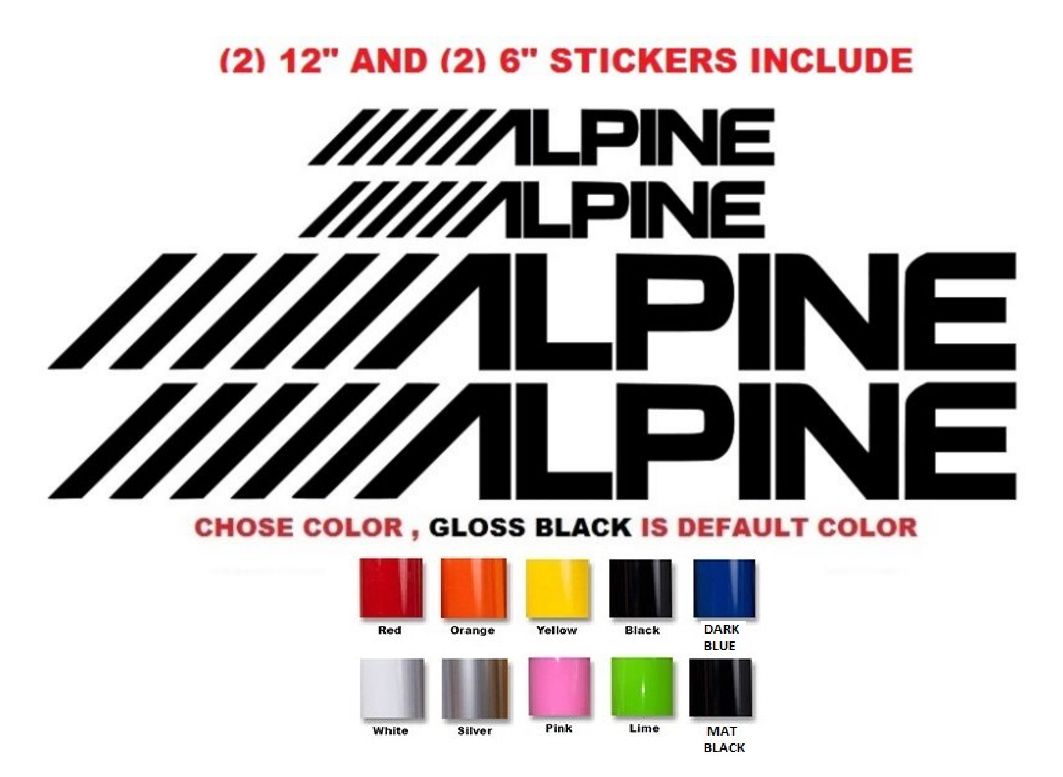 (499) 4X Alpine Vinyl Car Audio Speakers Stereo Amplifier Decal