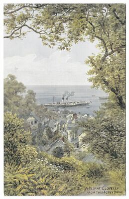 Ein Blick auf Clovelly vom Hobby Drive von A R Quinton Salmon 2946 unbenutzt