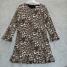 Carole Christian Dress Womens Large Cheetah Animal Print Ruffled Vintage USA